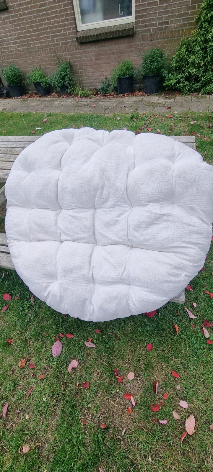 2 kussens voor papasanstoelen., Tuin en Terras, Ophalen, Gebruikt