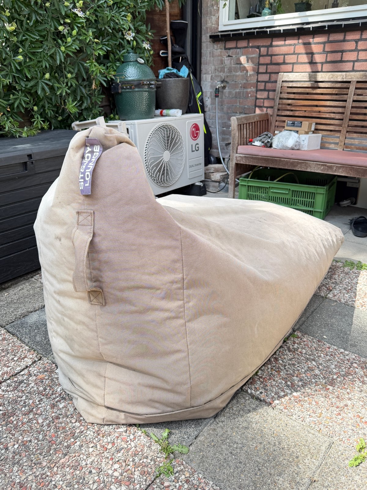 Zitzak van SIT&JOY Lounge - Comfortabel en Stijlvol, Ophalen, Gebruikt, Beige, Zitzak