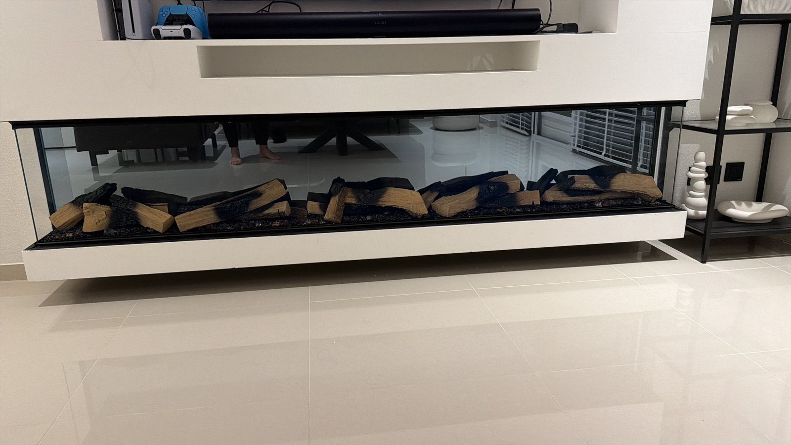 Elektrische haard inbouw 240 cm breed, Ophalen of Verzenden, Zo goed als nieuw, Inbouwhaard, Elektrische haard