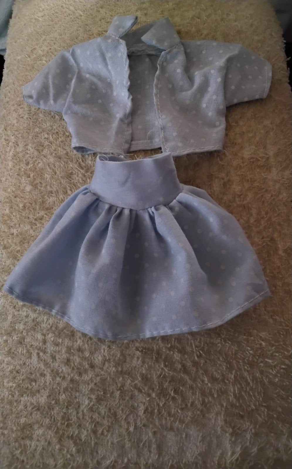 Fleur otto simons Lichtblauwe set met stippen (rok & top), Ophalen of Verzenden, Gebruikt, Overige typen