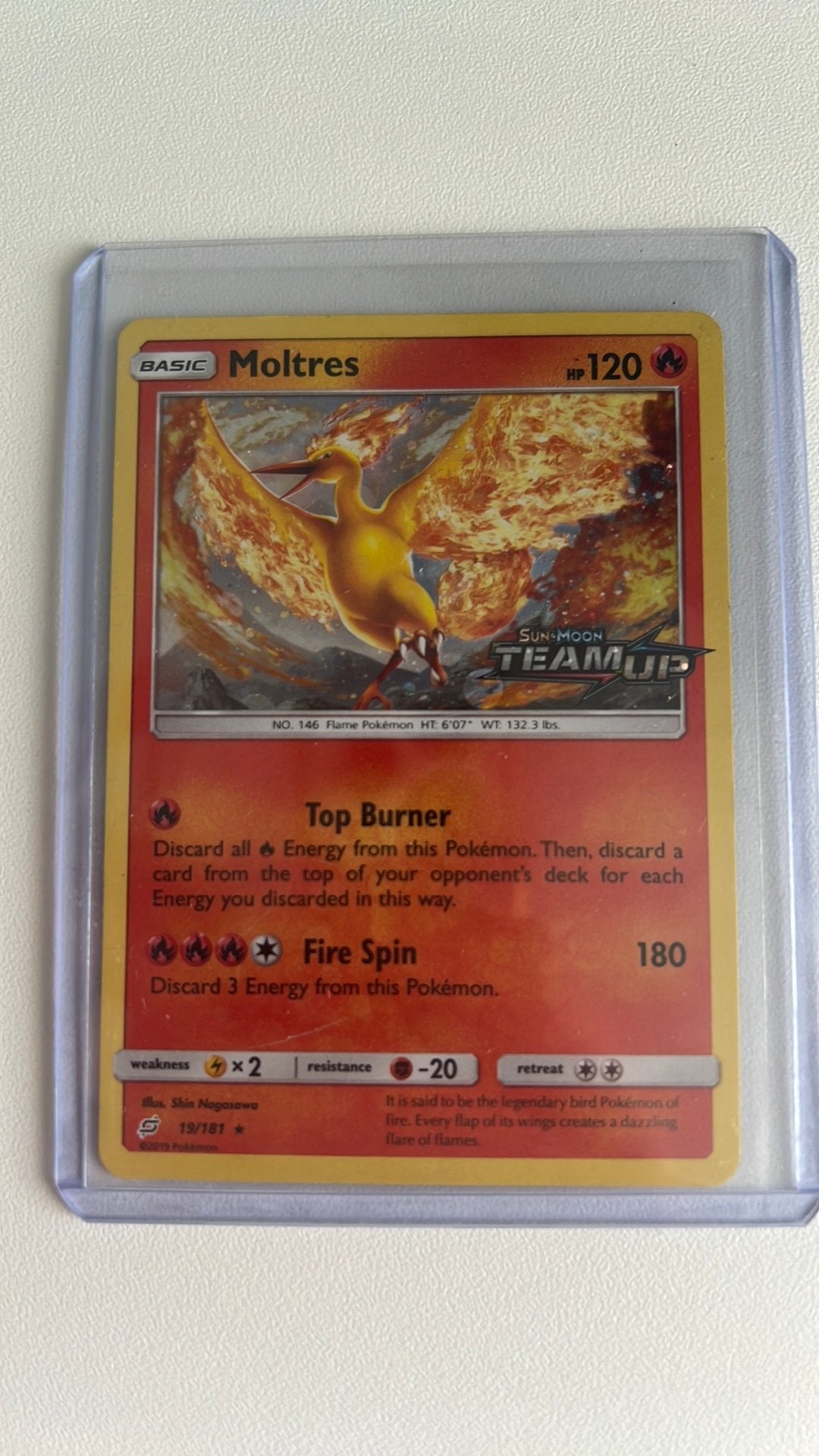 Moltres [Stamped] #19 Pokemon Team Up, Ophalen of Verzenden, Zo goed als nieuw