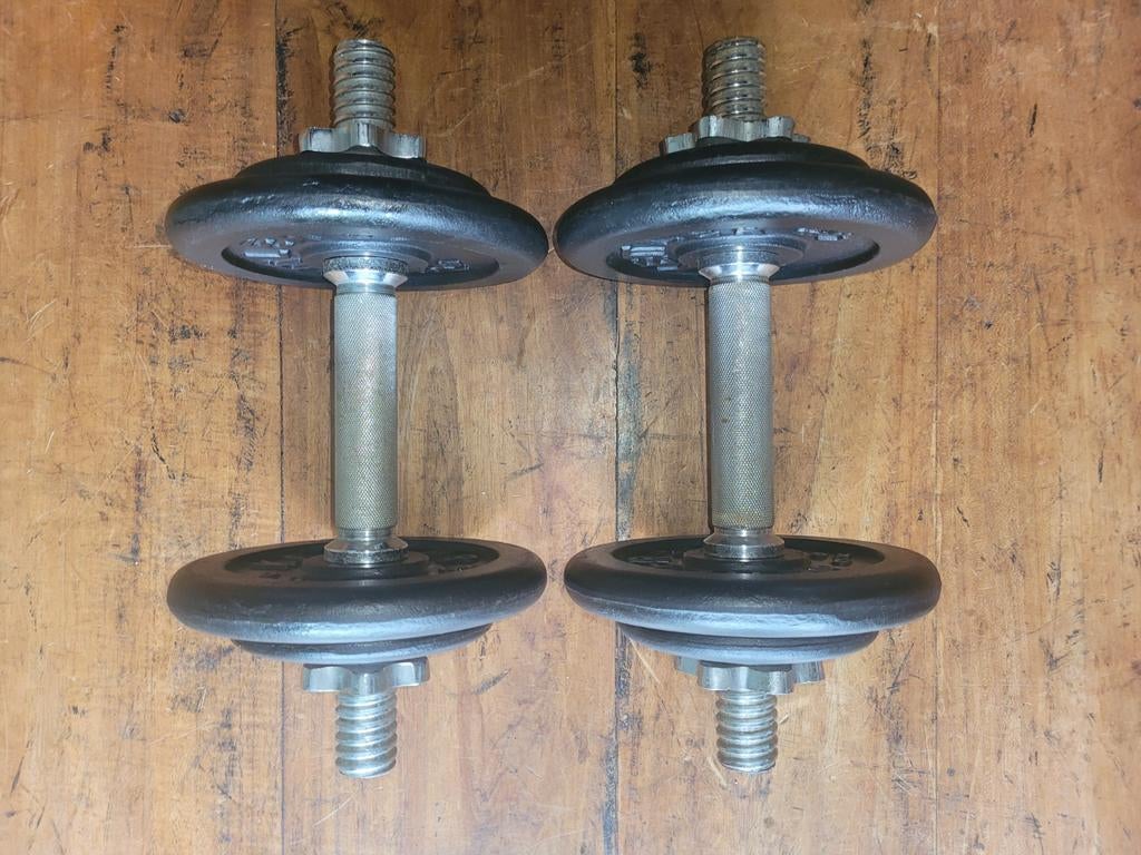 Dumbells 2 x 10kg gietijzer 30mm, Ophalen, Zo goed als nieuw, Dumbbell