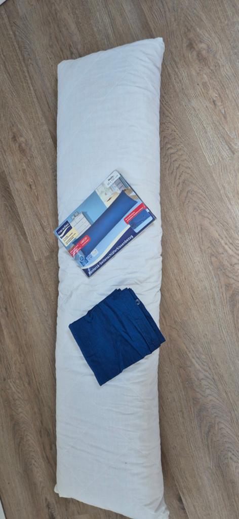 Meradiso zijslaapkussen + 2x blauwe hoes (1x ongebruikt), Ophalen of Verzenden, Nieuw, Minder dan 140 cm, Minder dan 70 cm