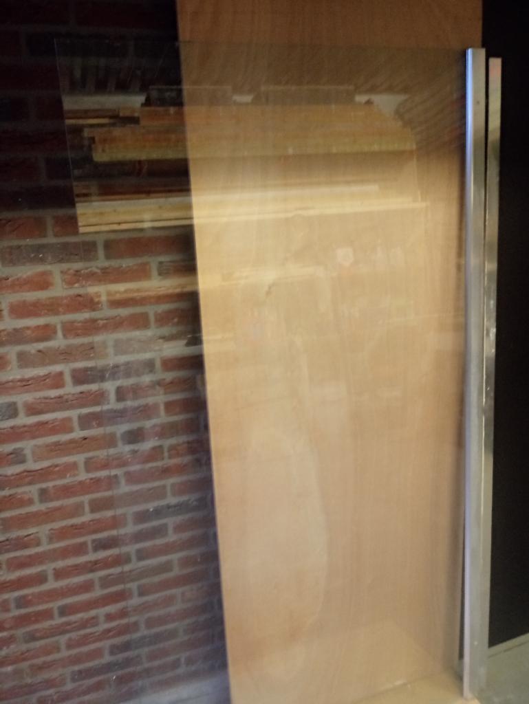 douchescherm met stabilisatie stang, Ophalen, Gebruikt, Glas, Douche