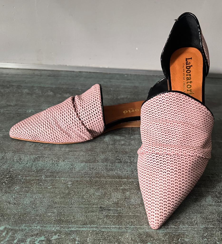 Laboratorio. Elegante roze leren zomerschoenen. Mt 37 1/2., Schoenen met lage hakken, Laboratorio Officine, Ophalen of Verzenden