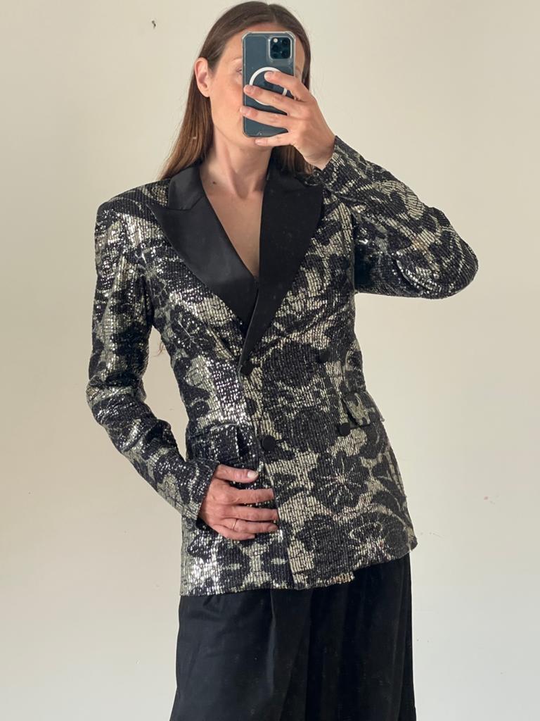 Rotate Birger Christensen | Augustina blazer | 34/36 | €680, Kleding | Dames, Jasjes, Kostuums en Pakken, Zwart, Ophalen of Verzenden