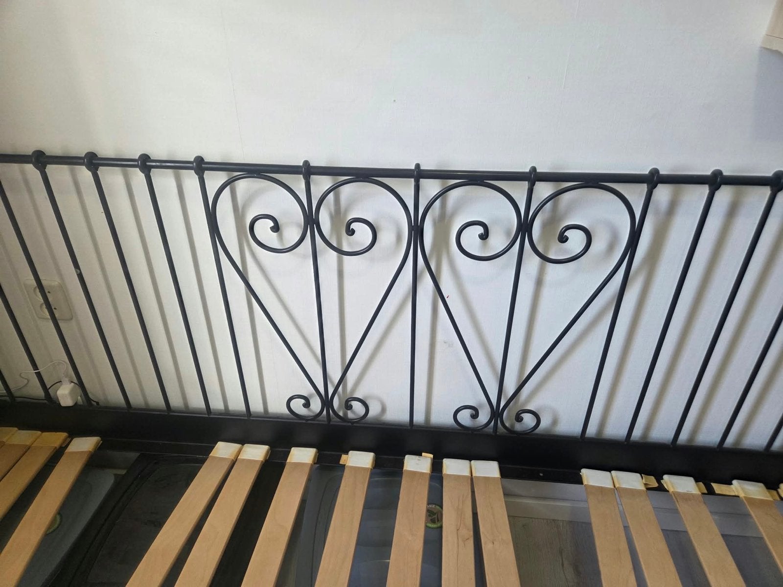 Zwart bed met lattenbodem, Huis en Inrichting, Eenpersoons, Zwart, Ophalen of Verzenden, 80 cm