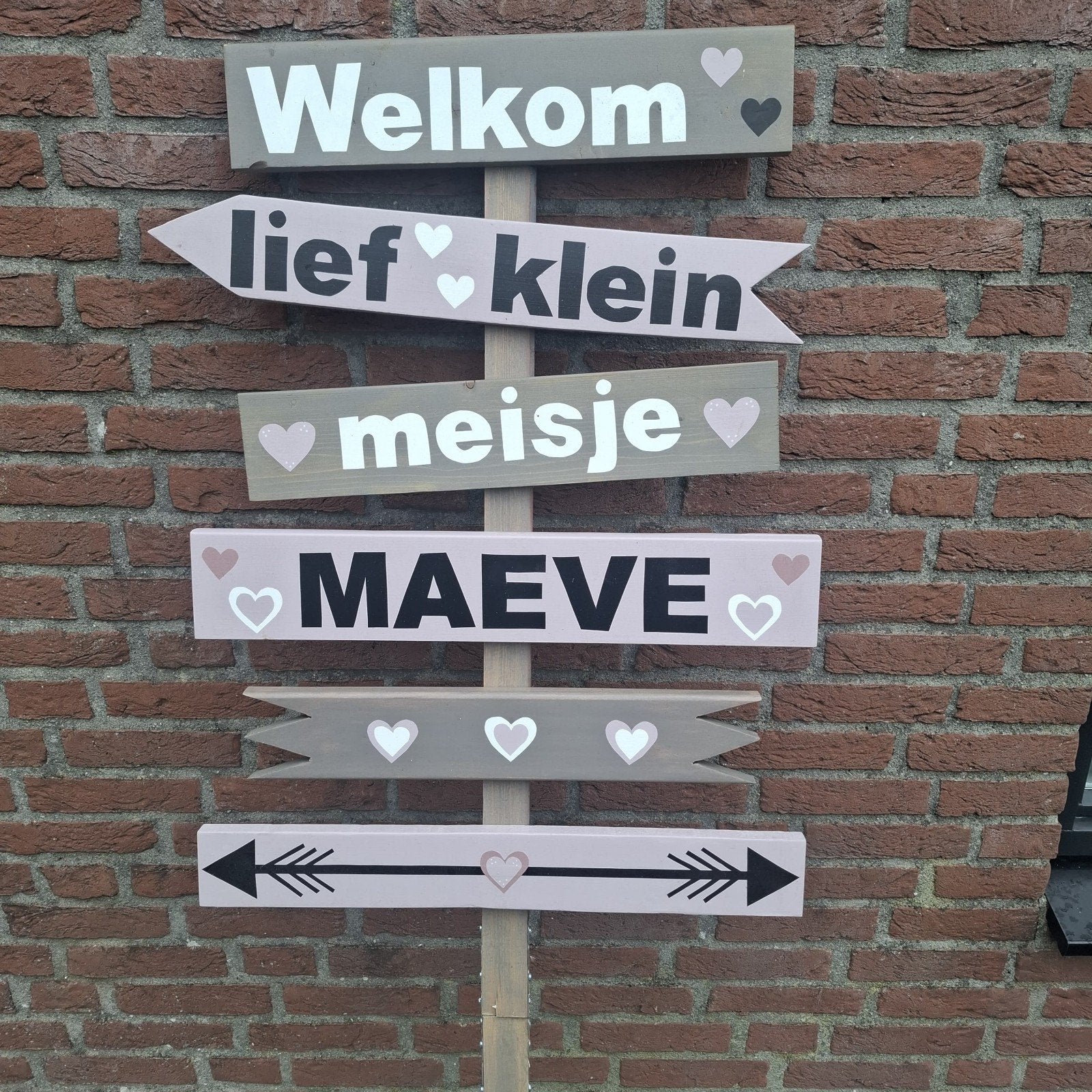Geboortebord Welkom Lief Klein Meisje, Ophalen, Zo goed als nieuw