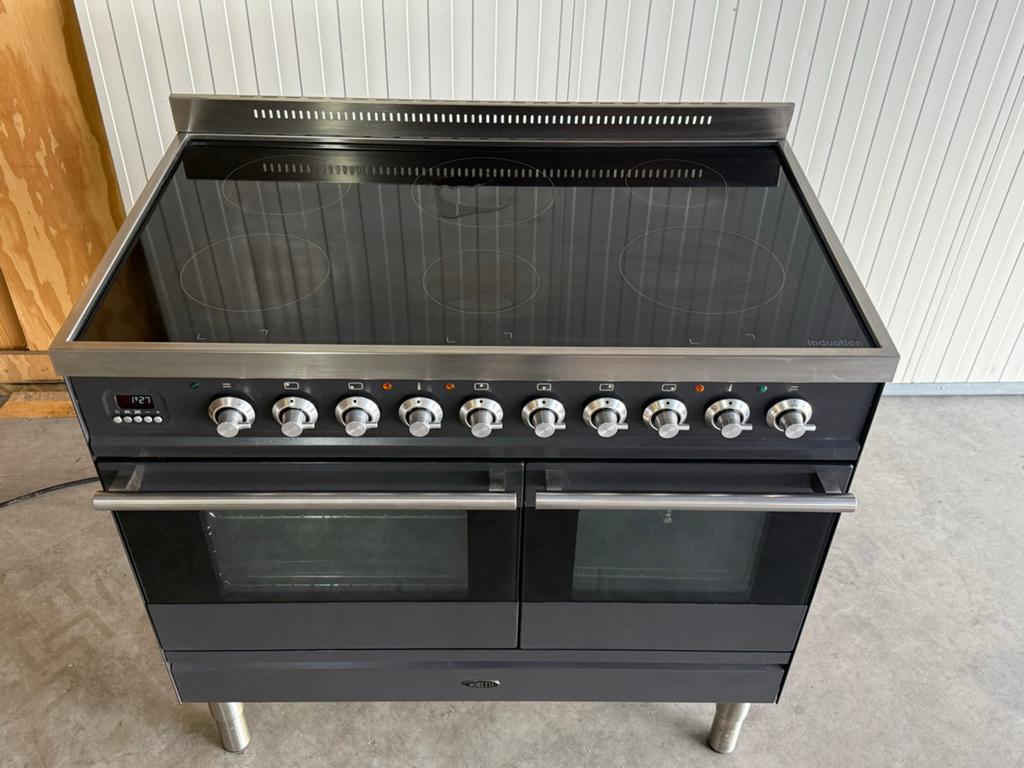 Boretti antraciet Inductie Fornuis met Dubbele Oven, Gebruikt, Bella, 60 cm of meer, Grill