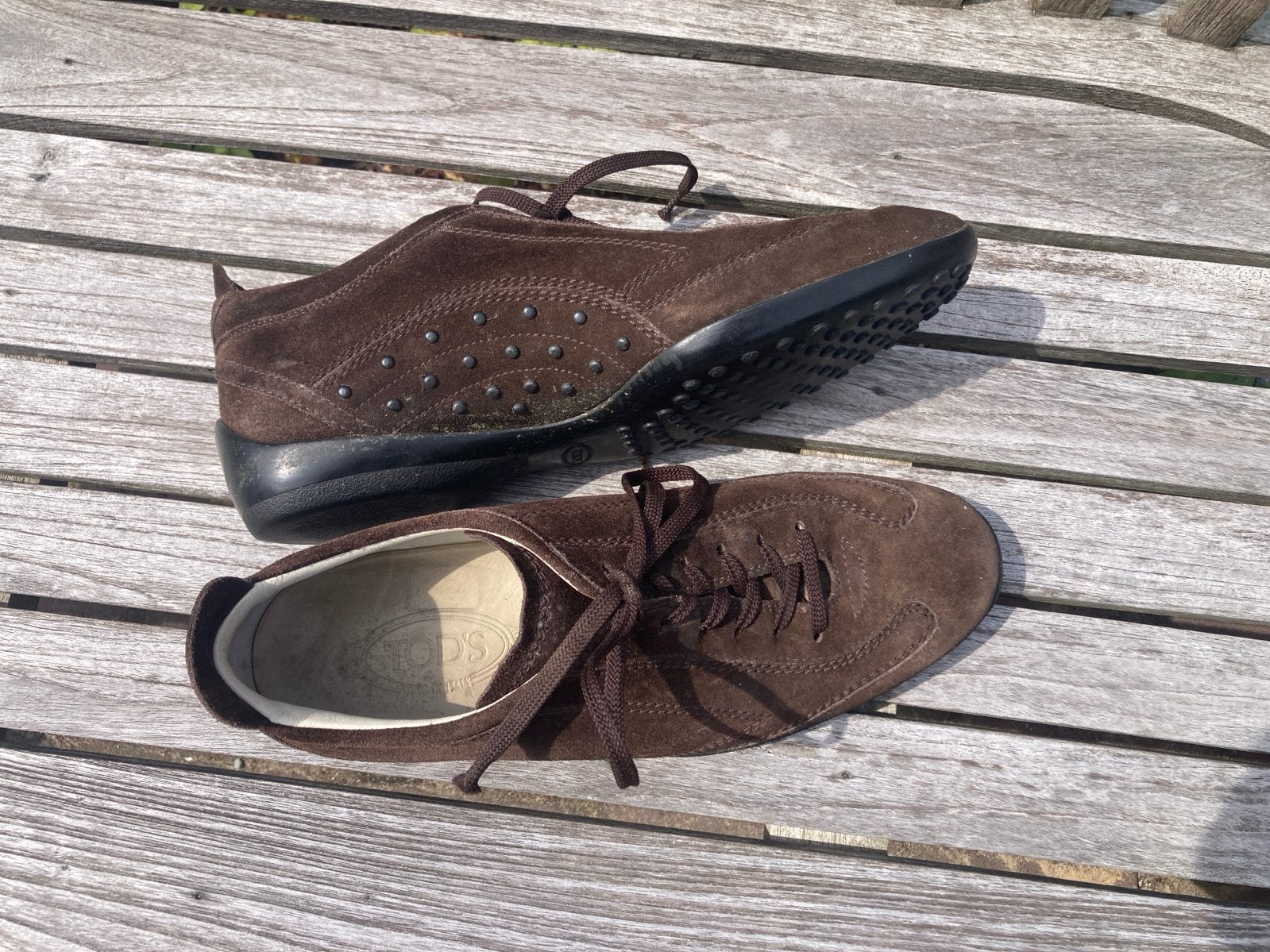 Tod's bruine suède sneakers, Bruin, Ophalen of Verzenden, Sneakers of Gympen, Gedragen