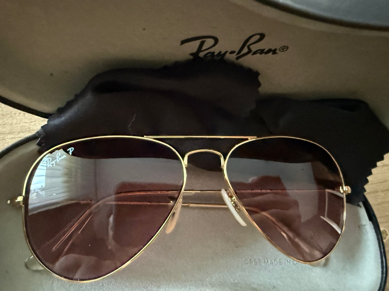 Ray Ban Polarised, Sieraden, Tassen en Uiterlijk, Zonnebrillen en Brillen | Heren, Ophalen of Verzenden, Zo goed als nieuw, Paars
