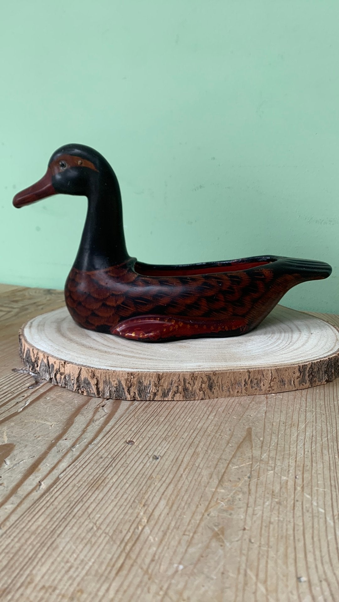 Vintage keramieken eend schaal/ snuisterijen bakje., Antiek en Kunst, Ophalen of Verzenden