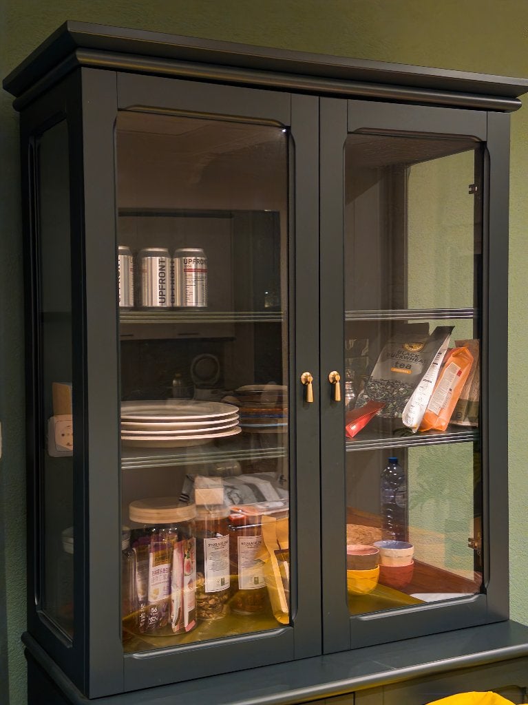 IKEA LOMMARP kastcombinatie  – vitrinekast / boekenkast, Ophalen, Met deur(en), Overige houtsoorten, 50 tot 100 cm