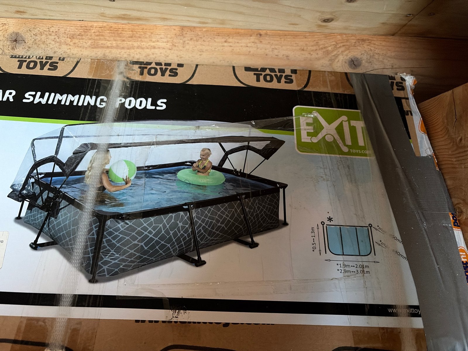 Nieuwe Zwembadoverkapping Exit Toys 3x2m/2.2x1.5m, Tuin en Terras, Ophalen, 200 tot 300 cm, Overige typen, Nieuw