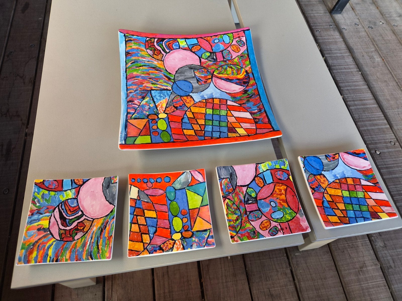 Unieke handgeschilderde tapas set, Ophalen