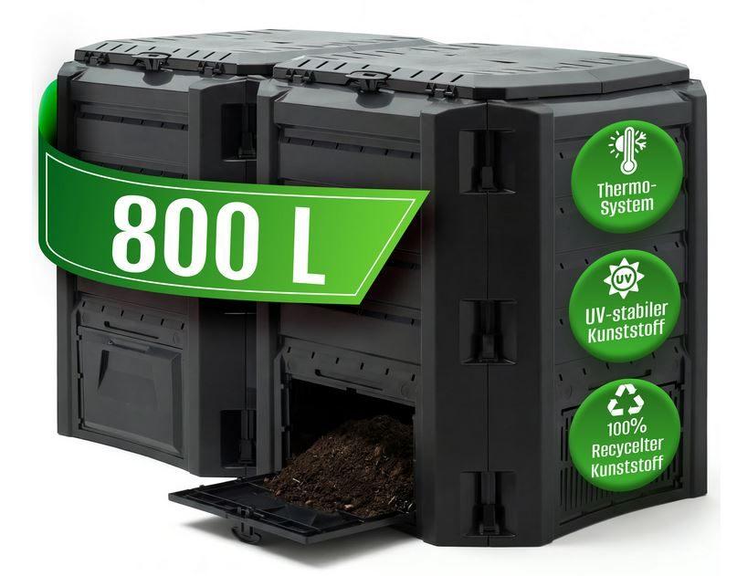 Compostbak composteervat 800 L zwart compost GRATIS BEZORGD!, Tuin en Terras, Aarde en Mest, Ophalen of Verzenden, Tuinaarde
