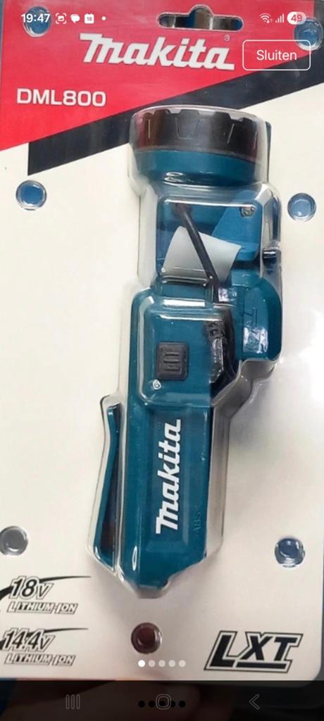 Nieuwe Makita hoofdlamp, Ophalen of Verzenden, Nieuw, Accu