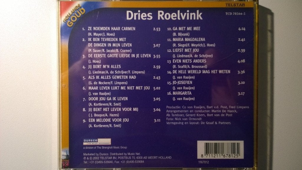 Dries Roelvink - Hollands Goud, Ophalen of Verzenden, Zo goed als nieuw, Levenslied of Smartlap
