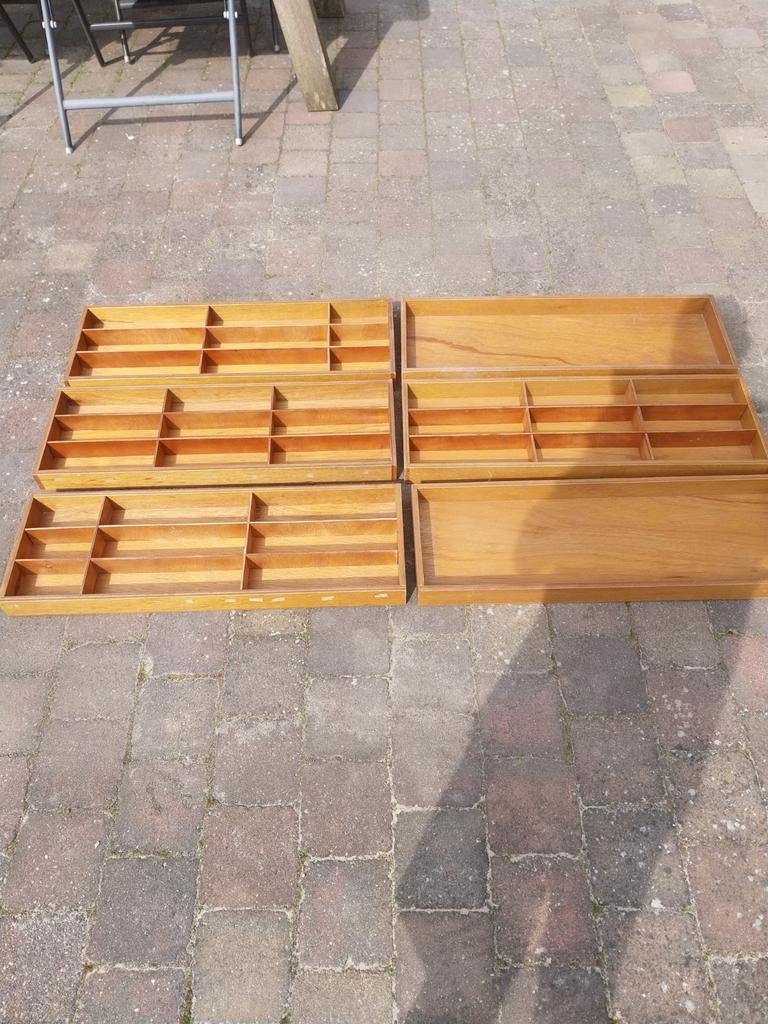 Houten bakken., Ophalen, Gebruikt