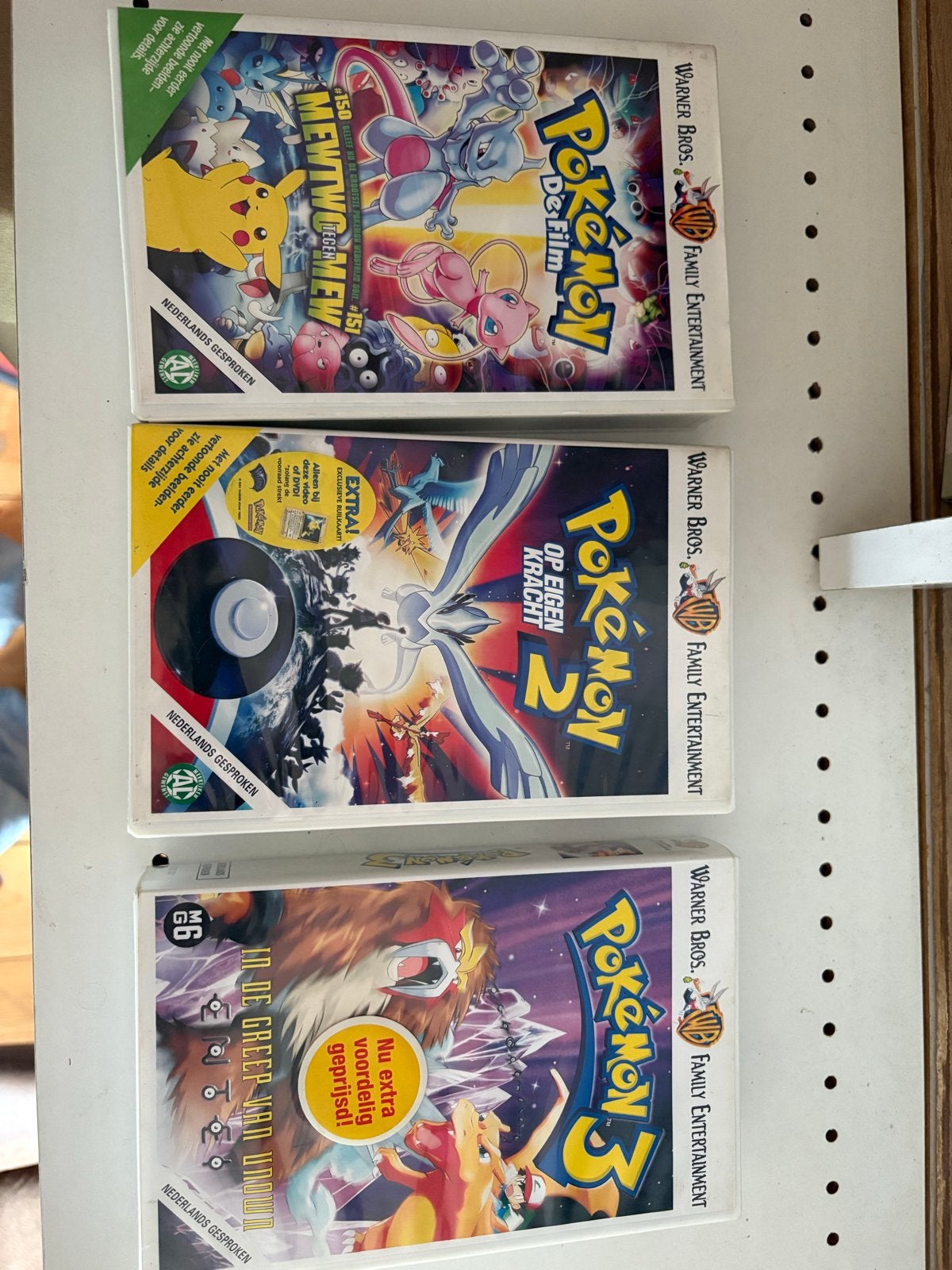 Pokémon VHS films 1, 2 en 3 - Mewtwo, Lugia, Unown, Cd's en Dvd's, VHS | Film, Gebruikt, Alle leeftijden, Kinderfilm, Nederlands