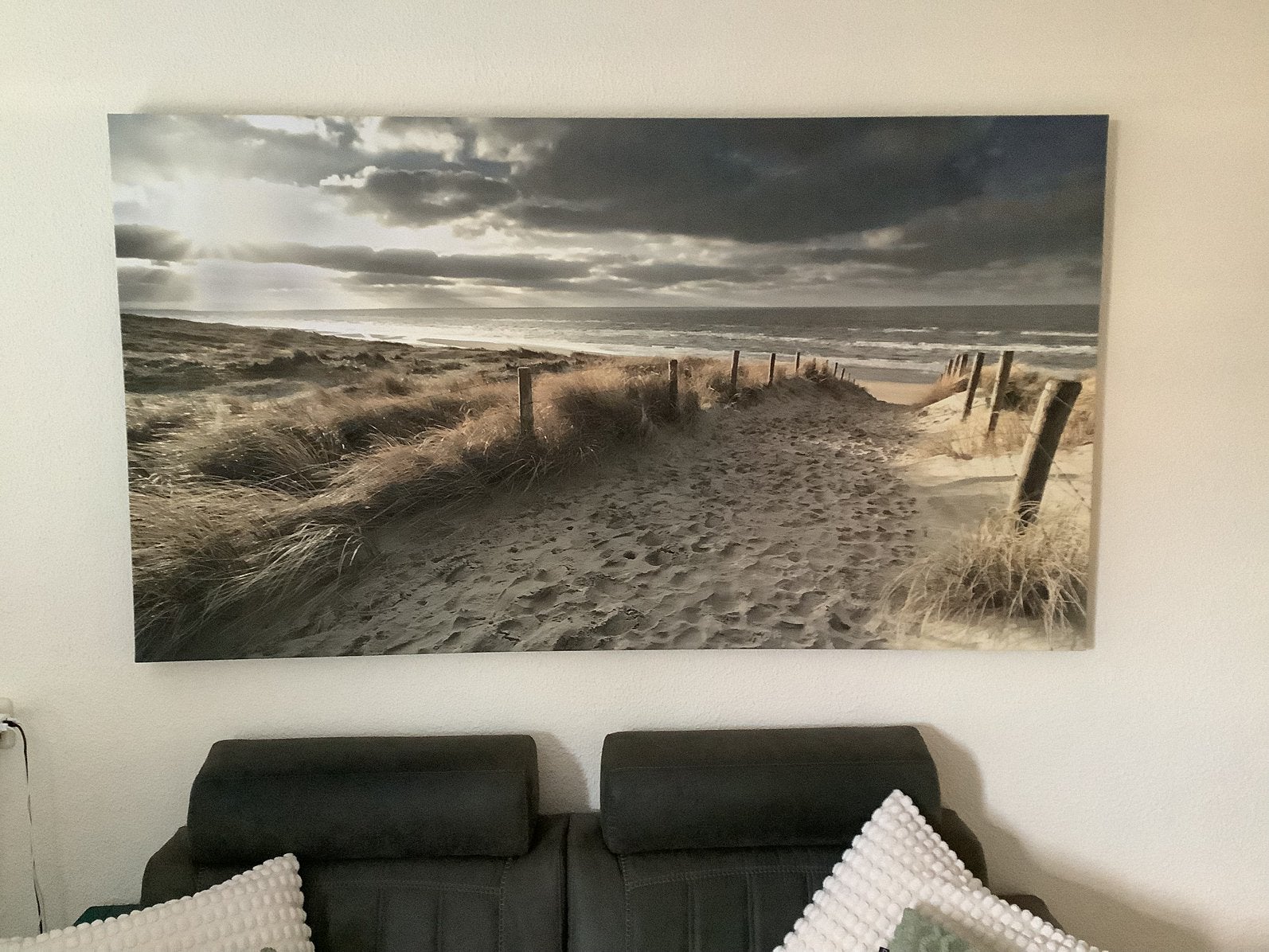 Schilderij met strandzicht, Ophalen of Verzenden, Zo goed als nieuw