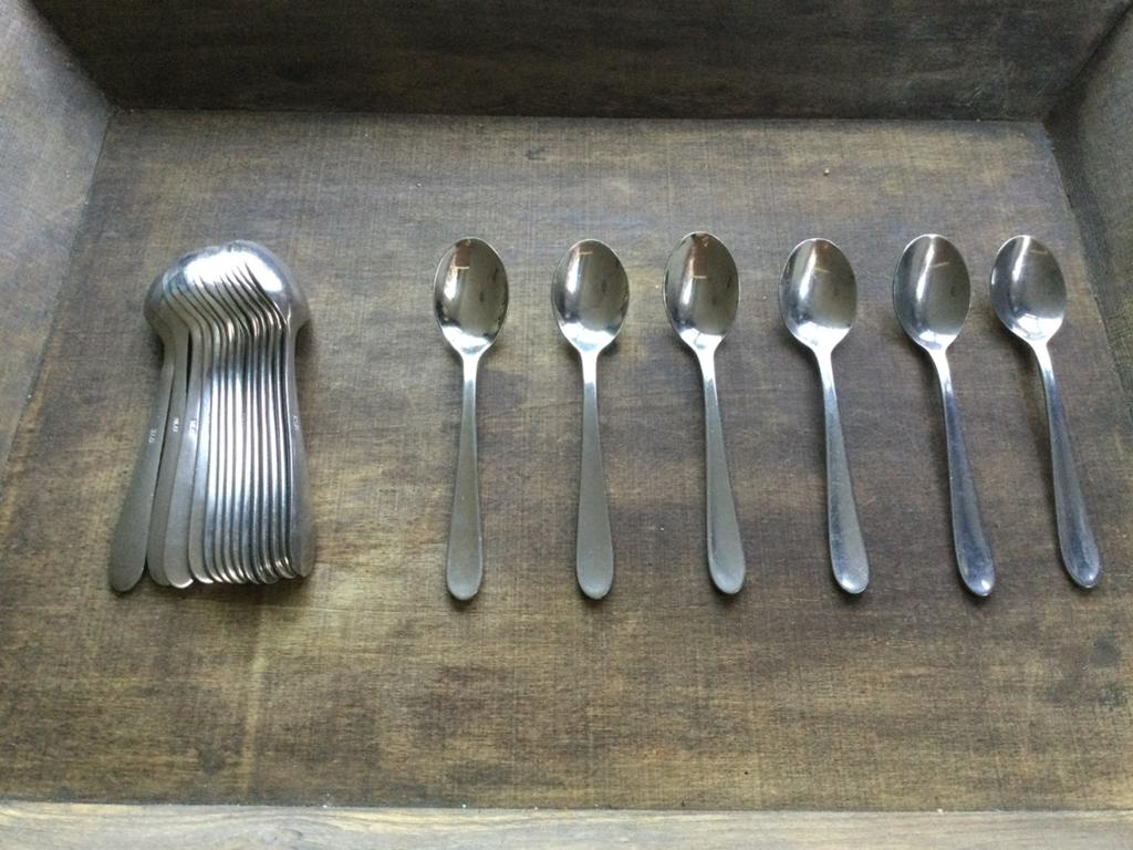 Partij dessertlepels 20 stuks, Ophalen of Verzenden, Gebruikt, Rvs of Chroom