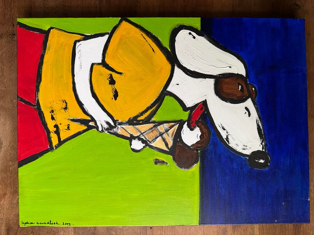 Lydia Noordhoek - Hond met ijsje, Ophalen of Verzenden