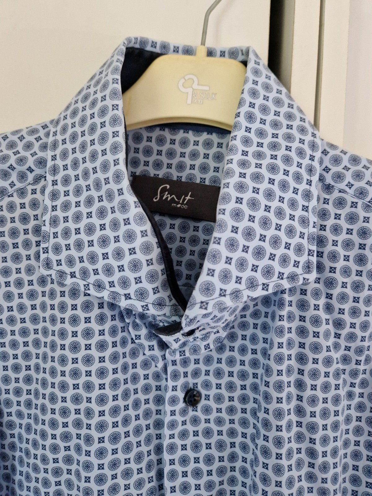 Smitt heren overhemd - Zo goed als nieuw, Blauw, Ophalen of Verzenden, Zo goed als nieuw, Halswijdte 43/44 (XL)