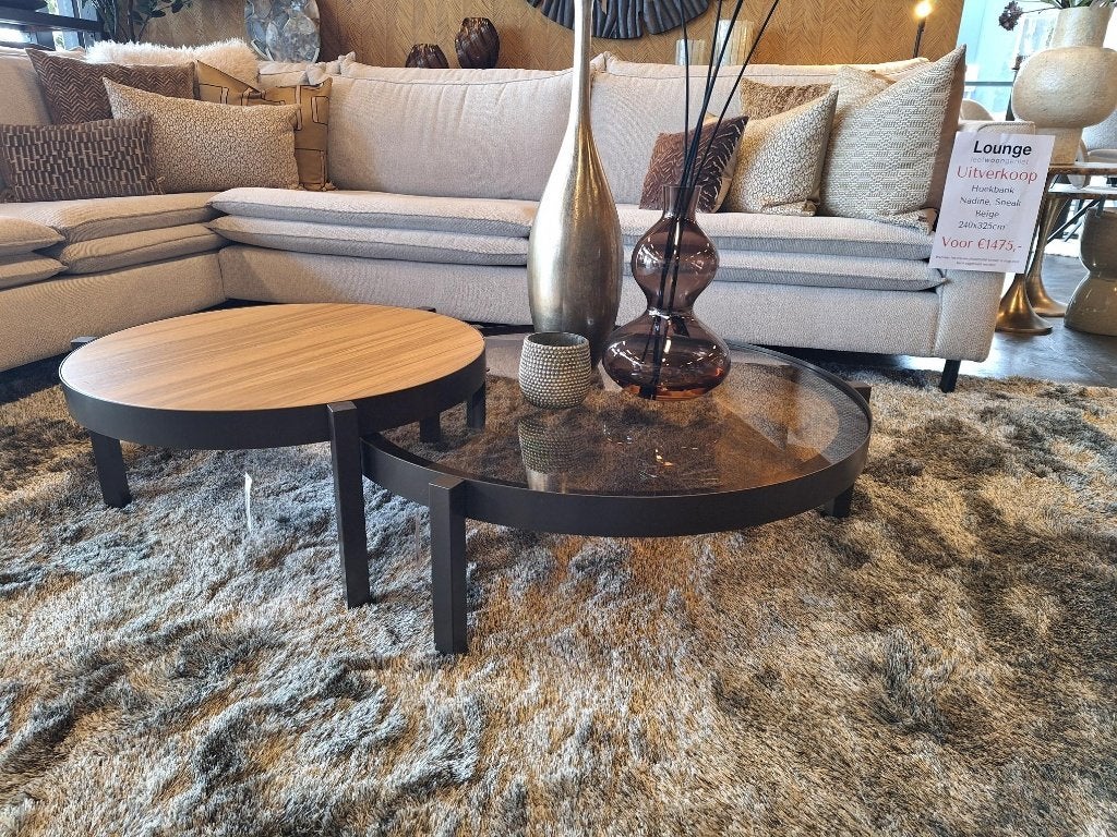 Salontafelset WR Inspired, Huis en Inrichting, Tafels | Salontafels, Ophalen, Glas, 50 tot 100 cm, Rond