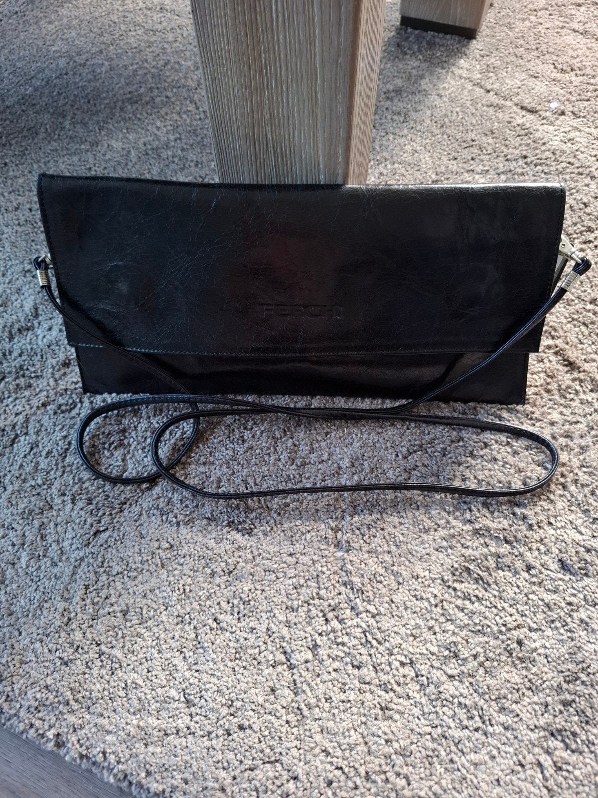 Nieuw leer Ferchi Bags Zwarte Avondtasje / Schoudertasje, Ophalen of Verzenden, Nieuw, Zwart, Avondtasje