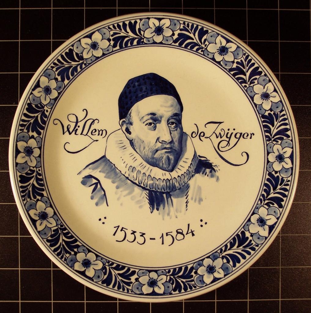 Delfts blauw bord Willem van Oranje, Antiek en Kunst, Ophalen