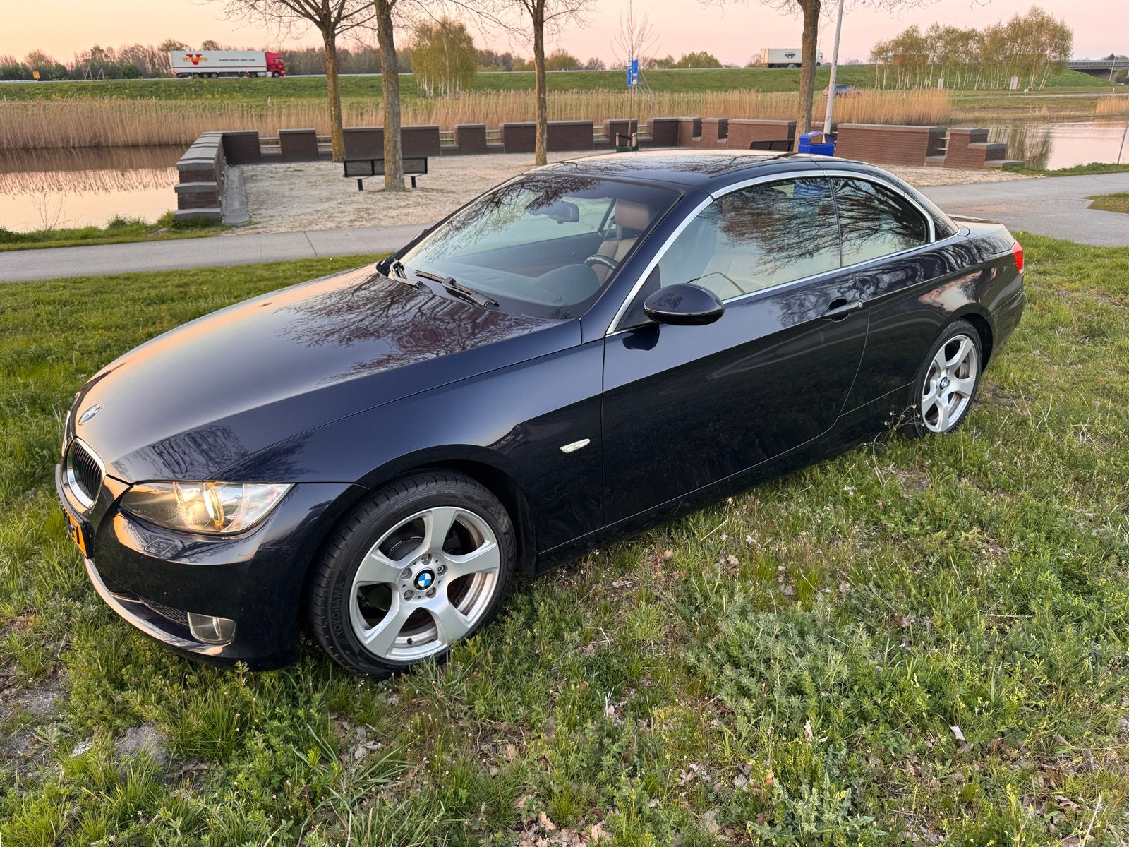 BMW 3-Serie 2.0 I Cabrio 2009 Blauw, leer, plaatje!, Auto's, USB, Achterwielaandrijving, 1995 cc, 4 cilinders