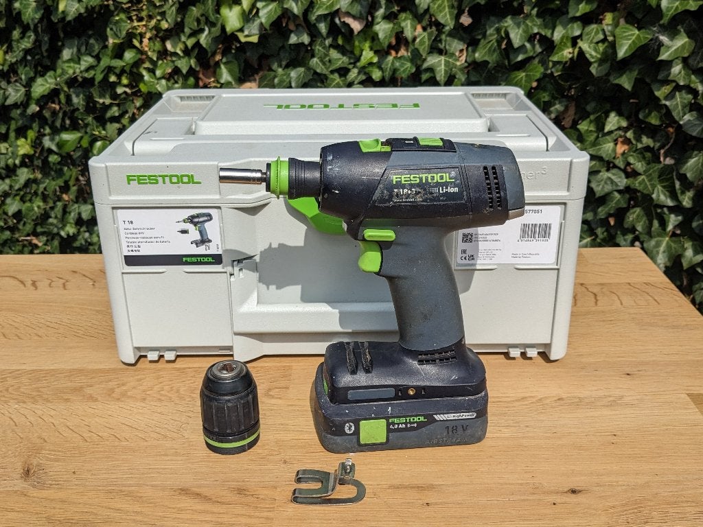 Festool T 18+3 Accu-schroefboormachine + Accu + Garantie, Doe-het-zelf en Verbouw, Gebruikt, Variabele snelheid, Ophalen of Verzenden