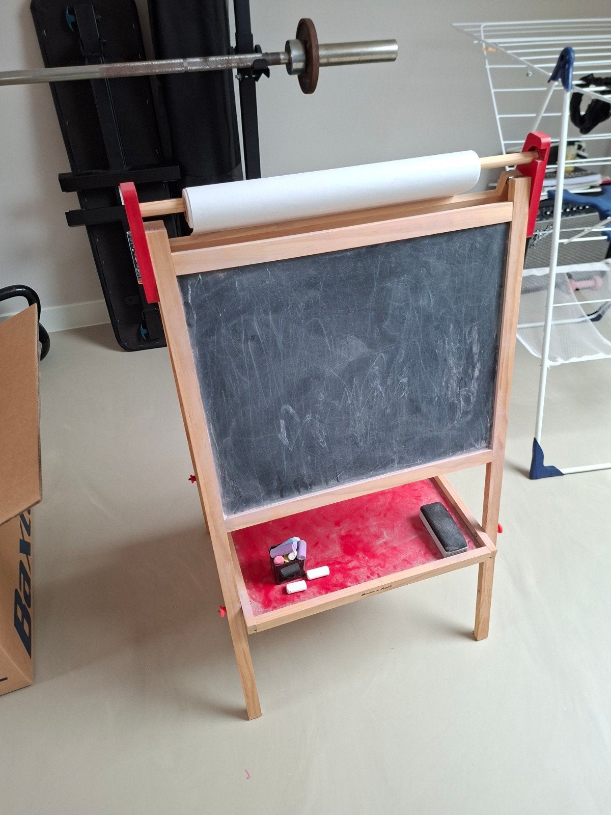 Krijtbord/Whiteboard met papierrol voor kinderen, Kinderen en Baby's, Ophalen of Verzenden, Gebruikt, Knutselen