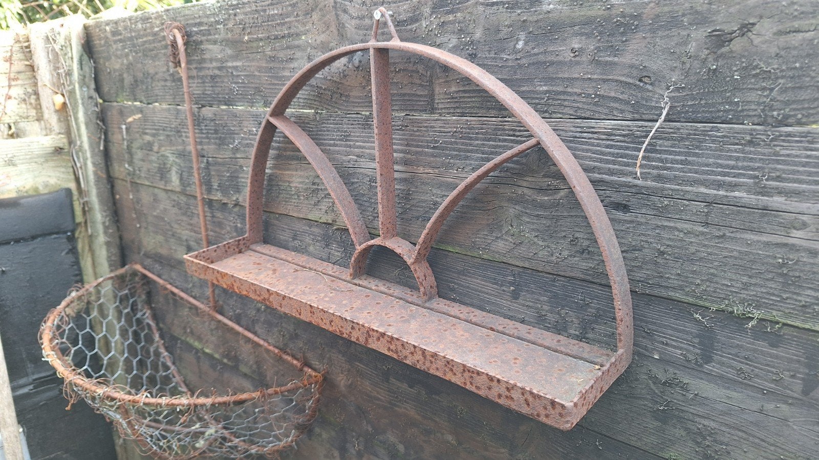 Metalen hangmand en hang plateau voor planten - Rustiek, Ophalen, Gebruikt, Balkon, Metaal