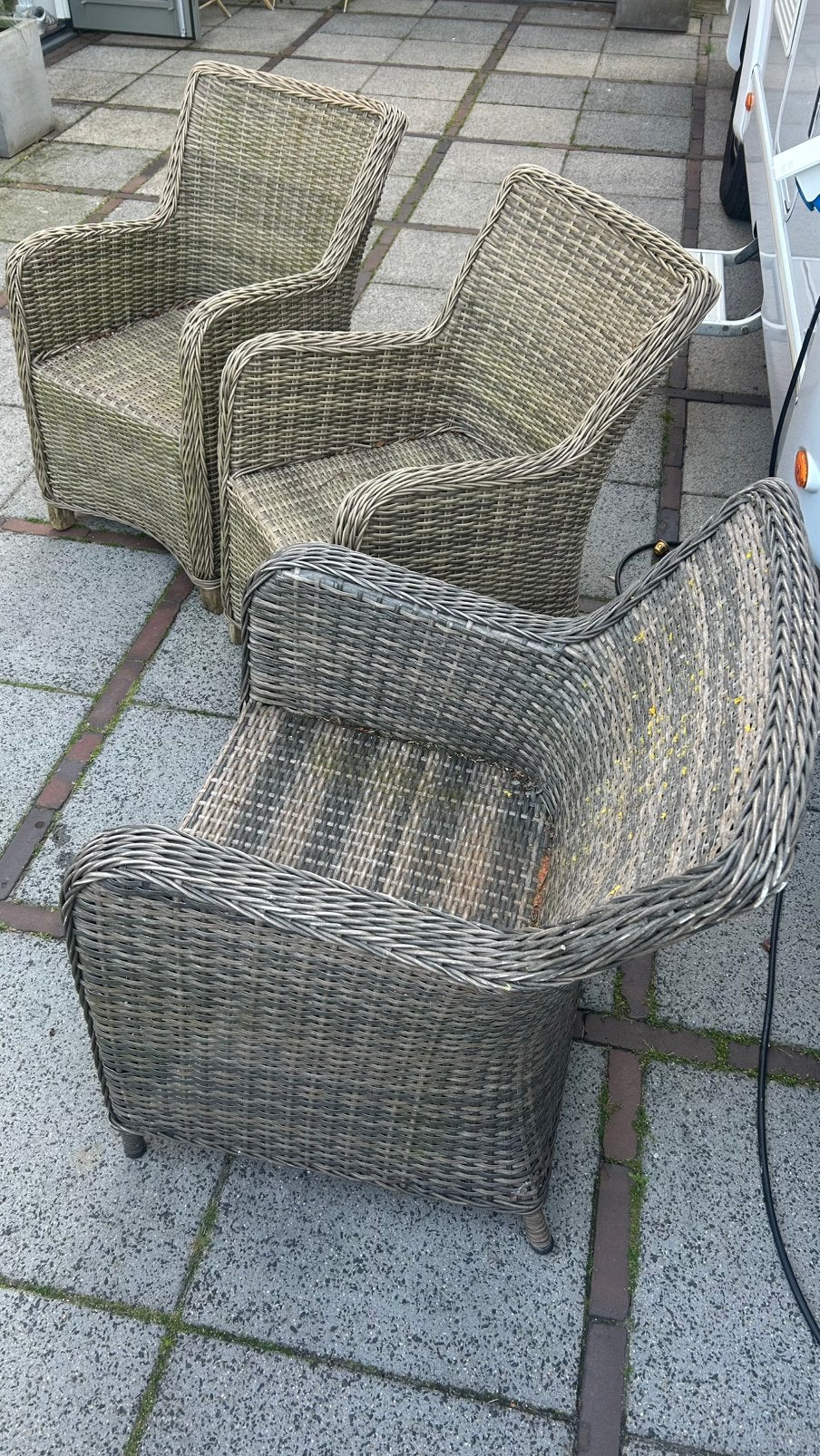 4 tuinstoelen verschillend maar matchen, Tuin en Terras, Ophalen, Zo goed als nieuw, Kunststof