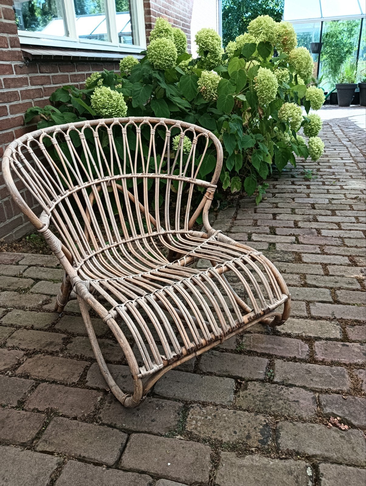 Rieten/ rotan stoel., Ophalen, Gebruikt, Bruin, Riet of Rotan