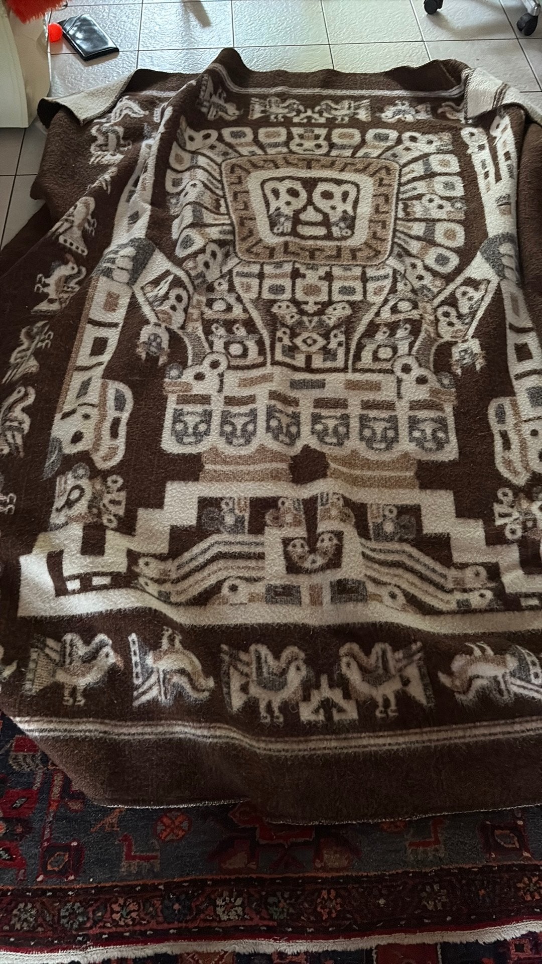 Mooie deken wol peru inca, Ophalen of Verzenden, Overige kleuren, Eenpersoons, Deken of Dekbed