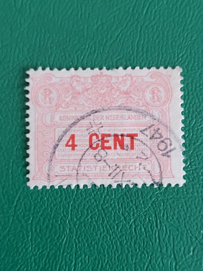 Fiscale zegel statistiekrecht 4 cent, Ophalen of Verzenden, T/m 1940, Gestempeld
