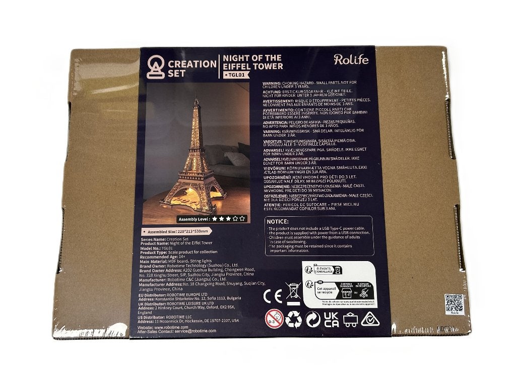 Robotime Night of the Eiffel Tower, Ophalen of Verzenden, Nieuw, Knutselwerk
