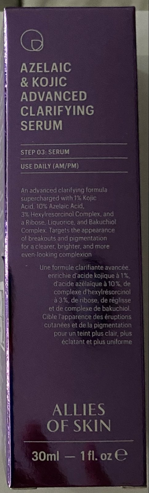 Allies of Skin Azelaic & Kojic Advanced Clarifying Serum, Ophalen of Verzenden, Nieuw, Gehele gezicht, Verzorging