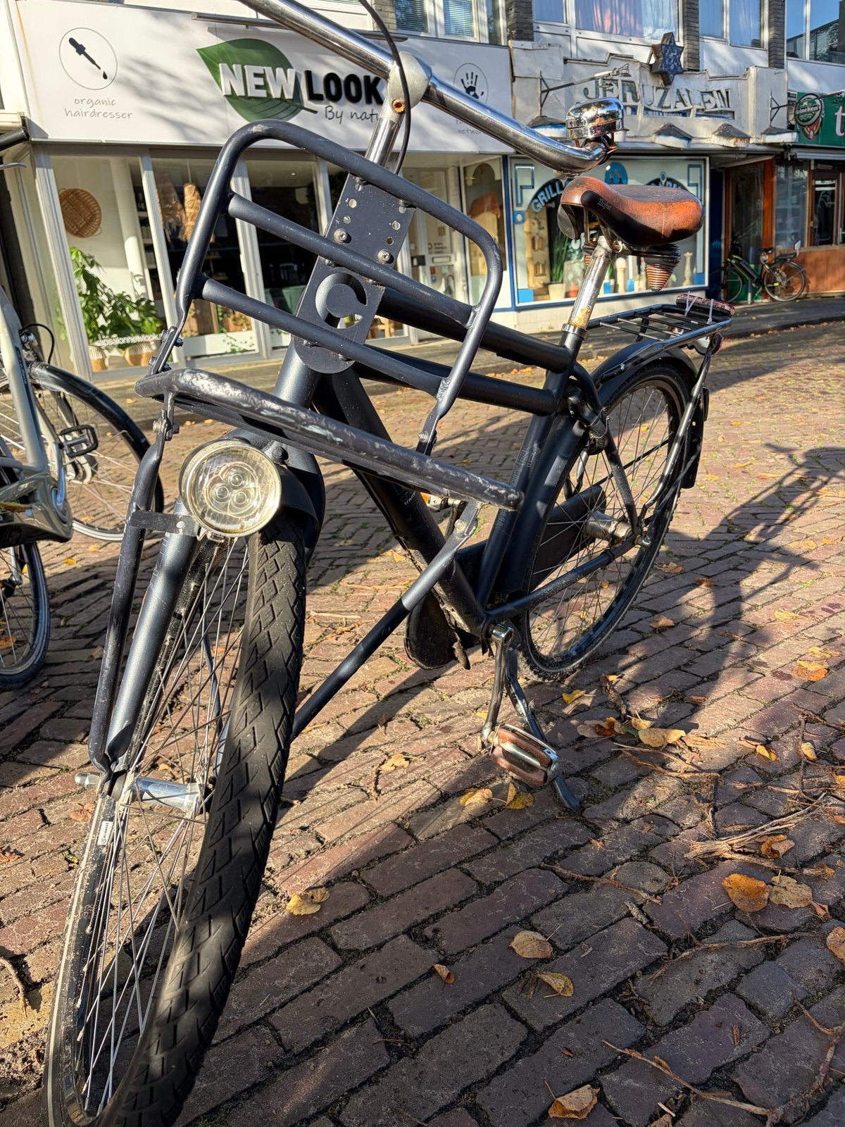 Stevige transportfiets met voordrager en achterdrager, Overige merken, Terugtraprem, Gebruikt, Versnellingen