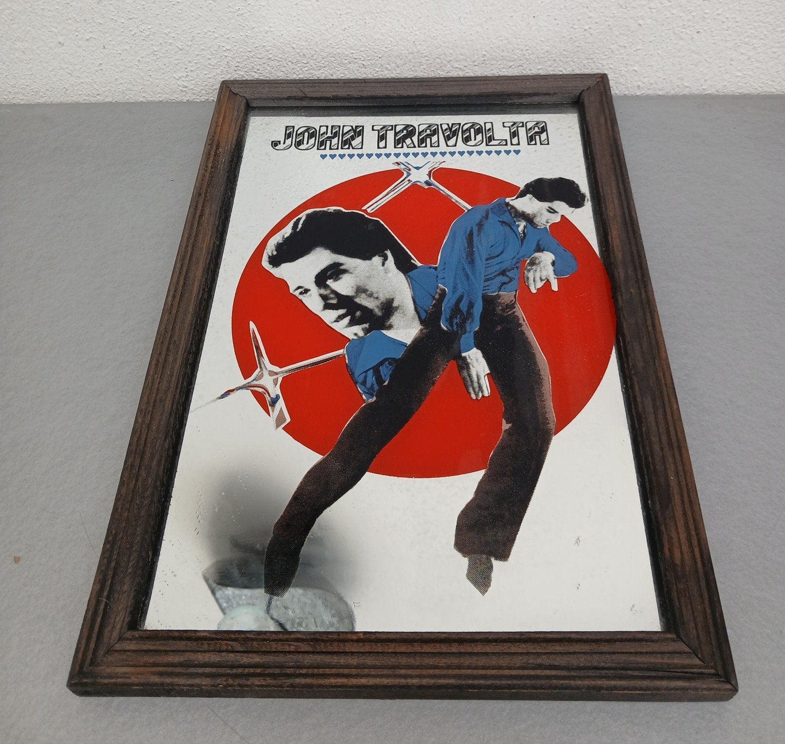 Vintage John Travolta spiegel - Saturday Night Fever, Ophalen of Verzenden, Poster, Artwork of Schilderij