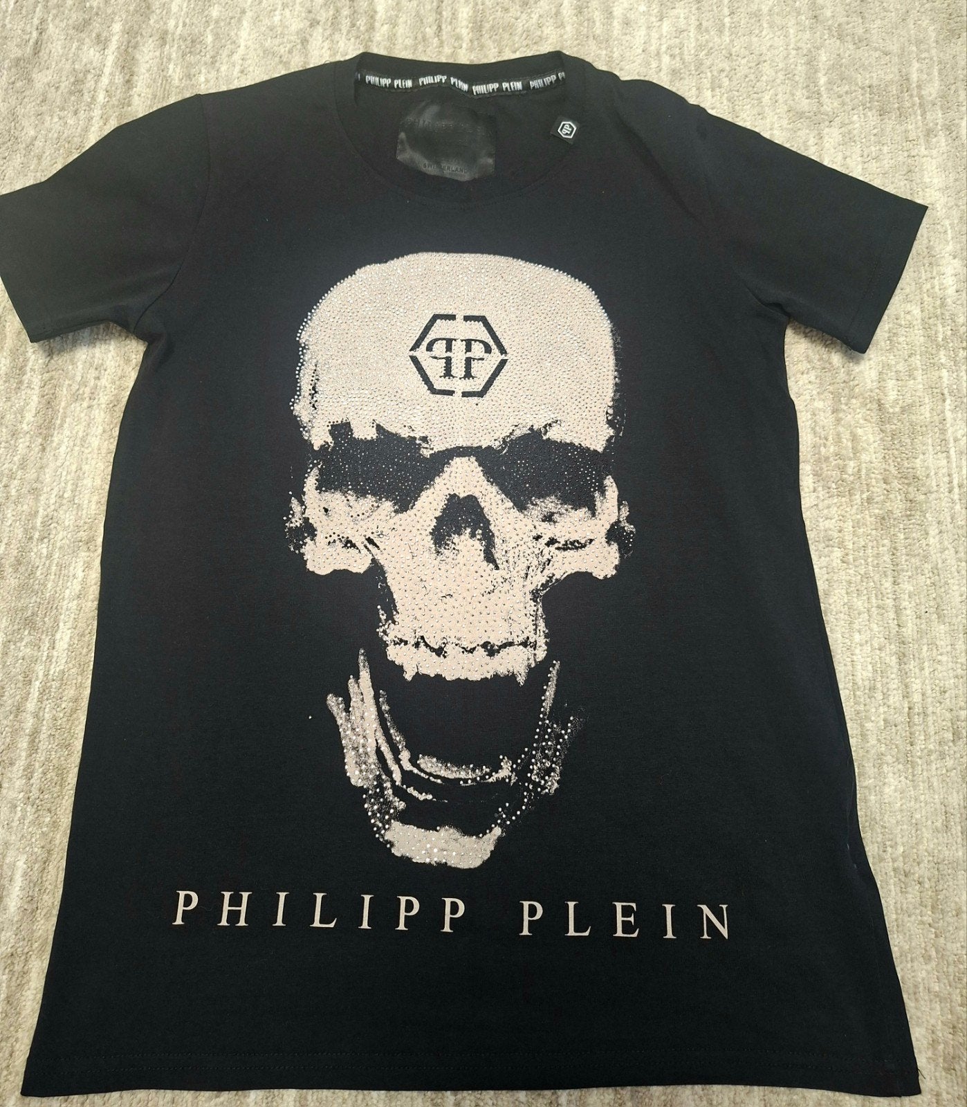 Philipp Plein T-shirt Zwart Schedel Strass Maat S, Ophalen of Verzenden