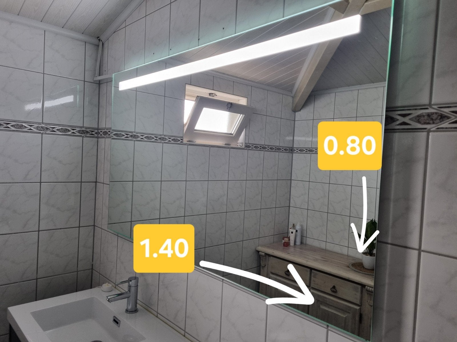 Spiegel badkamer, Ophalen, Gebruikt