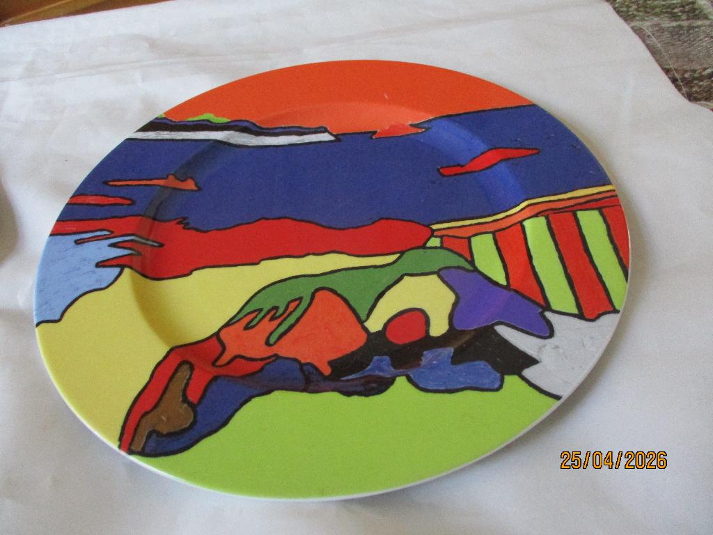 Kunst borden eten van kunst, 32 cm. diameter.Hans Potters, Ophalen of Verzenden
