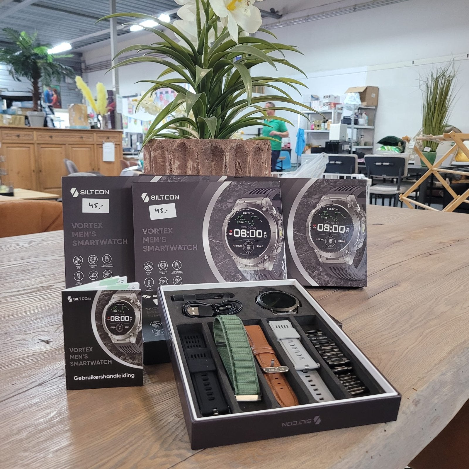 Siltcon smartwatch voor mannen nieuw, Zwart, Ophalen of Verzenden, Nb, Nb