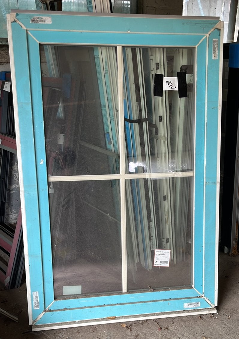 (24) Nieuw ral 9001 kunststof raamkozijn draai kiep met glas, Kunststof, Raamkozijn, Nieuw, 150 tot 225 cm