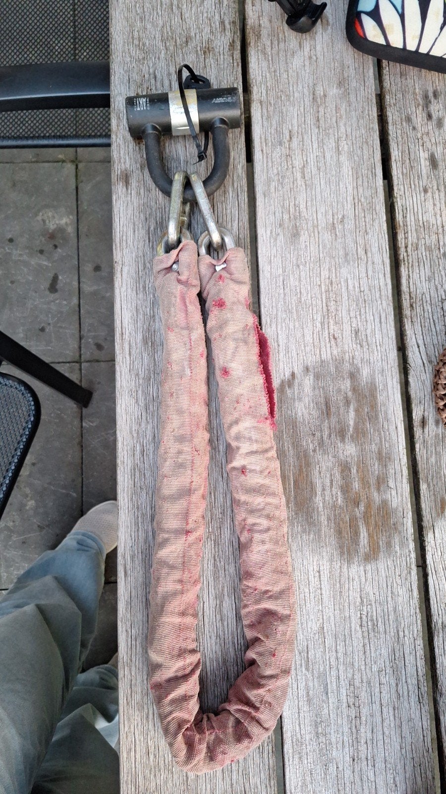 Starry ART gekeurd beugelslot met ketting 110 cm, Ophalen, Gebruikt, Beugelslot