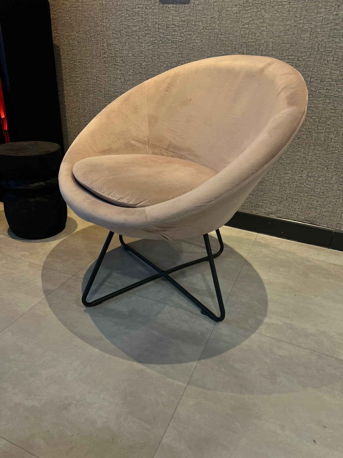 Velvet fauteuil, Ophalen, Zo goed als nieuw, 75 tot 100 cm, 50 tot 75 cm